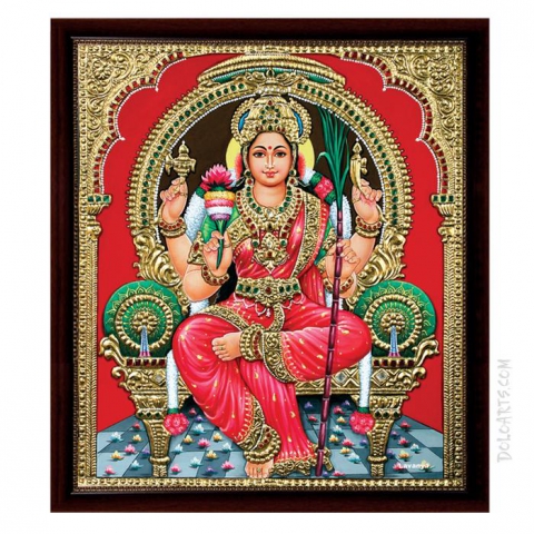 shri alitha tripura sundari on a throne